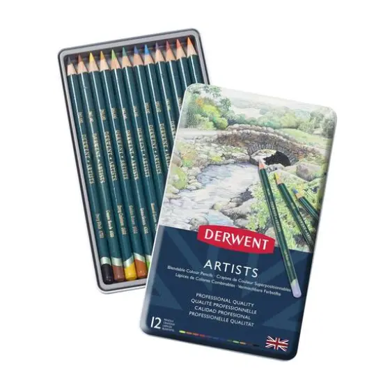 Derwent&reg; Artists Colored Pencil 12 Color Tin Set {1}