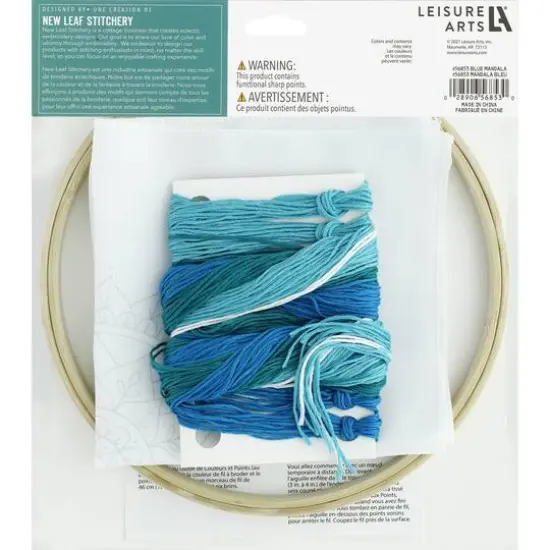 Leisure Arts&reg; 8" Blue Mandala Embroidery Kit {3}