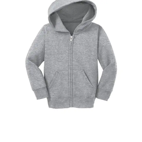 Port & Company® Core Fleece Full-Zip Hooded Toddler Sweatshirt Athletic Heather {4}