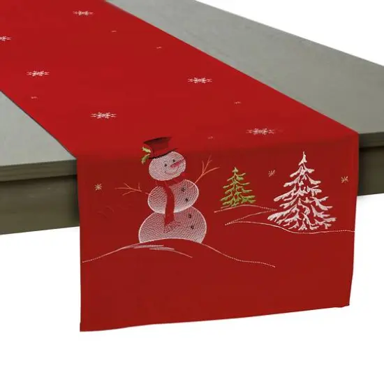 DII&reg; 108" Snowman Embroidered Table Runner {3}