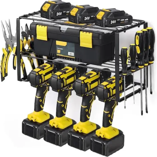 NEX&trade; 16.5" Black Wire Drill & Power Tool Wall Organizer {1}