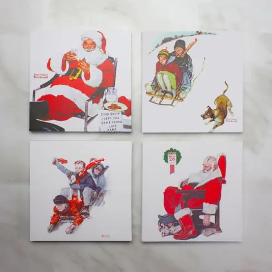 Norman Rockwell Classic Christmas Scene Canvas Prints Set, 4ct. {4}
