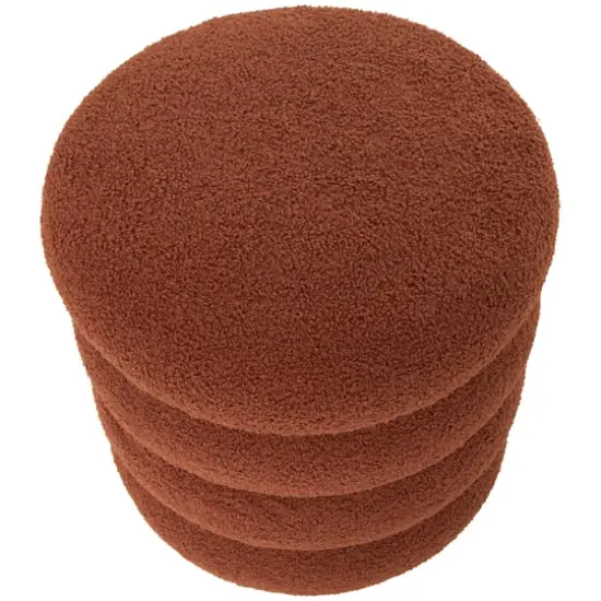 17" Copper Fabric Geometric Bubble Shaped Boucle Stool {4}