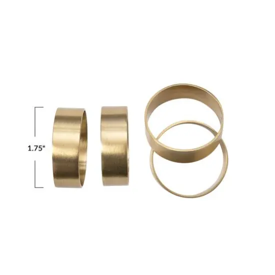 Hello Honey&reg; Brass Round Napkin Ring Set {1}