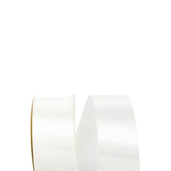JAM Paper 1.875" x 50yd. Single Face Satin Allure Ribbon White {1}