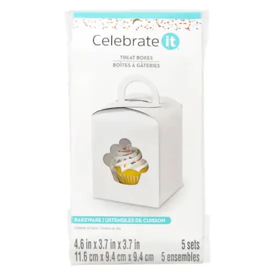 White Cupcake Treat Boxes by Celebrate It&reg;, 5ct. {1}