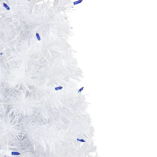 2ft. Pre-Lit White Iridescent Pine Artificial Christmas Tree, Blue Lights {4}