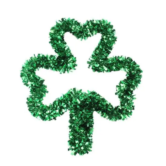 17" St. Patrick's Day Irish Tinsel Shamrock Window Silhouette Decoration {1}