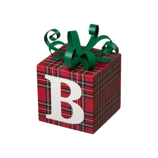 Glitzhome&reg; 3.5ft. Wooden Plaid Believe Porch D&eacute;cor {4}