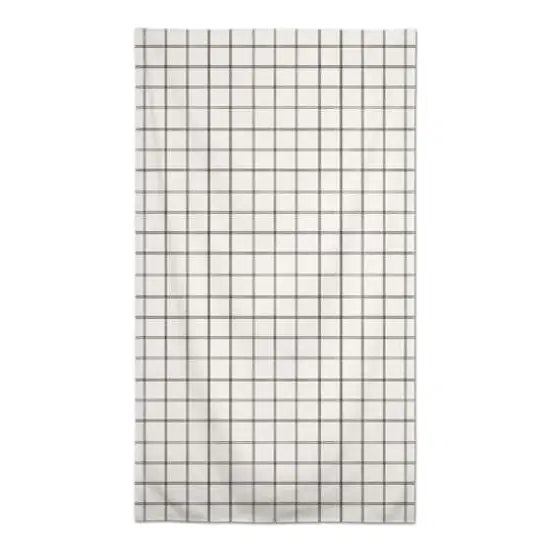 Gray On Cream Grid 58x102 Tablecloth {1}