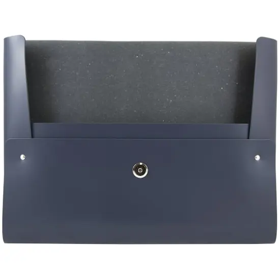JAM Paper Italian Leather Snap Closure Portfolio Navy {4}