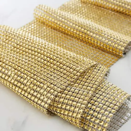 6" Bling Ribbon Wrap by Celebrate It&reg; Occasions&trade; Gold {3}
