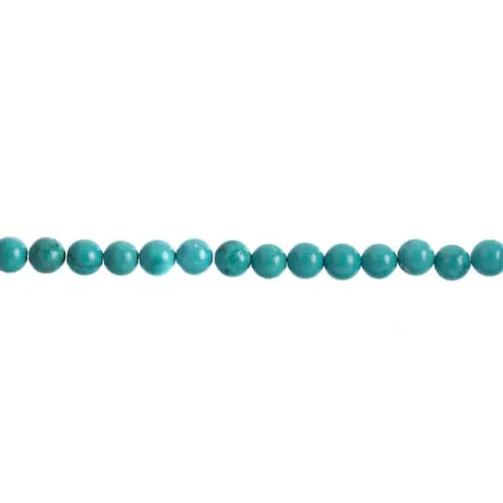 John Bead Earth's Jewels Natural Stone Round Beads, 6mm Dyed Turquoise Howlite {1}