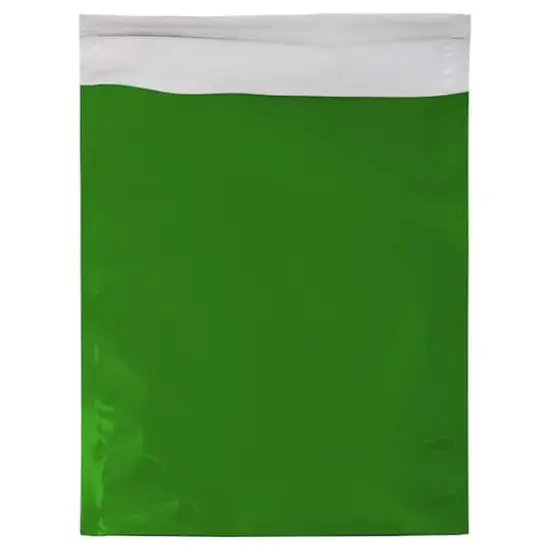JAM Paper 10" x 13" Green Foil Open End Envelope with Self Adhesive Closure, 25ct. {4}