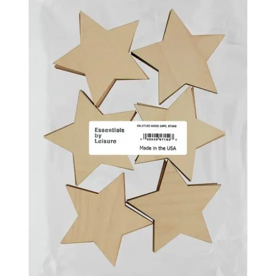 Essentials by Leisure Arts 24 Pack 3" x 3" Stars Flat Wood Shape {4}