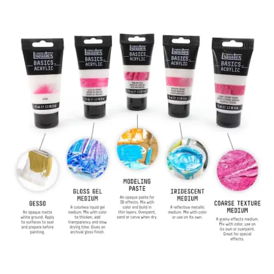 Liquitex&reg; Basics Acrylic Mediums Set, Texture & Effects {5}