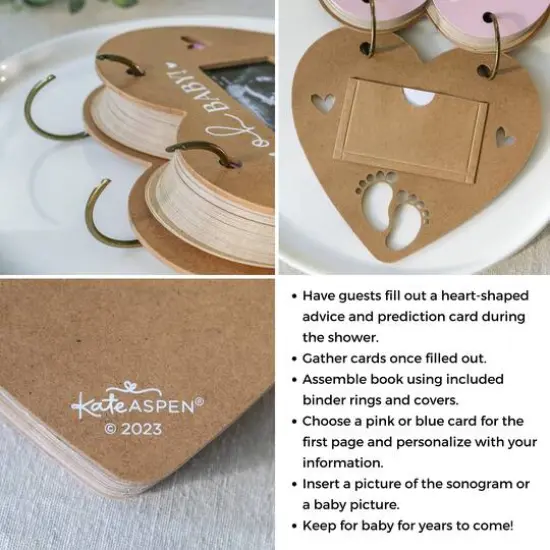 Kate Aspen&reg; Kraft Heart Baby Shower Keepsake Book {6}
