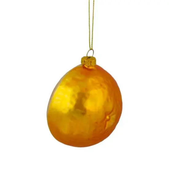3.5" Glittered Orange Slice Glass Ornament {5}