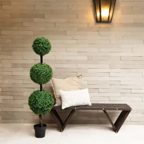 5ft. Potted Artificial Triple Ball Boxwood Topiary Tree {3}