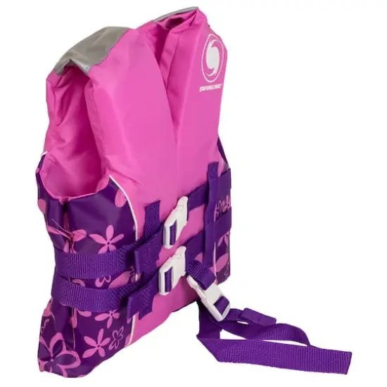 Swim Central Pink & Purple Floral Child Life Jacket Vest with Handle {3}