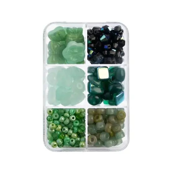 John Bead Czech Glass Recipe Box Beading Kit Matcha Cake {5}