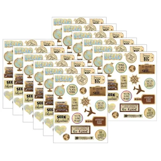 Teacher Created Resources Travel the Map Stickers, 12 Packs of 120 {1}