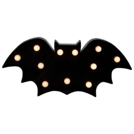12" Lighted Black Bat Halloween Marquee Decoration {1}