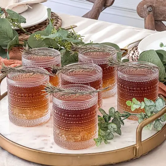 Kate Aspen&reg; 10oz. Textured Beaded Glass Set Clear {4}