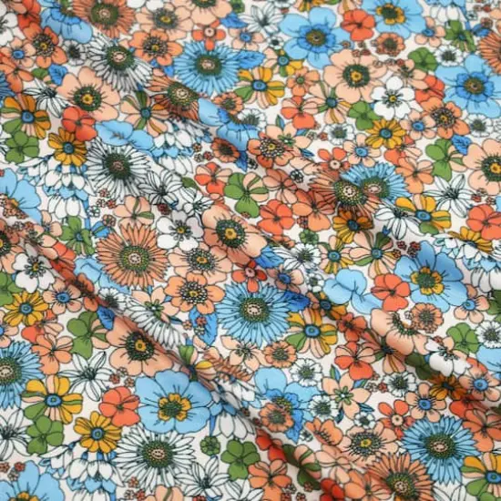 Fabric Merchants Retro Floral Double Brushed Stretch Fabric {4}