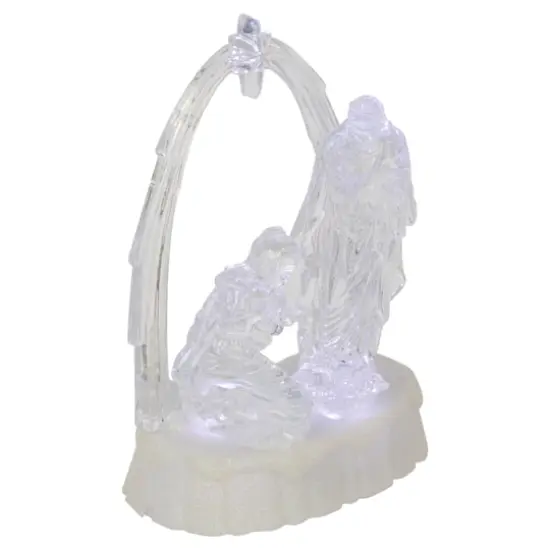 7'' LED Lighted Musical Icy Crystal Nativity Scene Christmas Decoration {5}