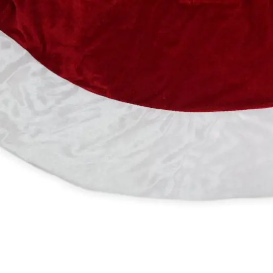 5ft. Red & White Velvet Christmas Tree Skirt {3}