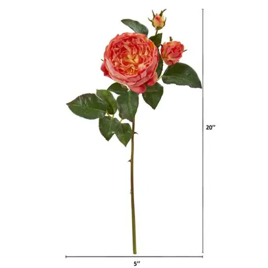 Rose Artificial Flower Stems, 6ct. Salmon {3}