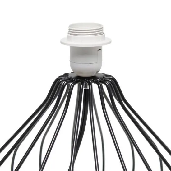 Simple Designs 19.7" Geometrically Wired Table Lamp Black with White Shade {7}