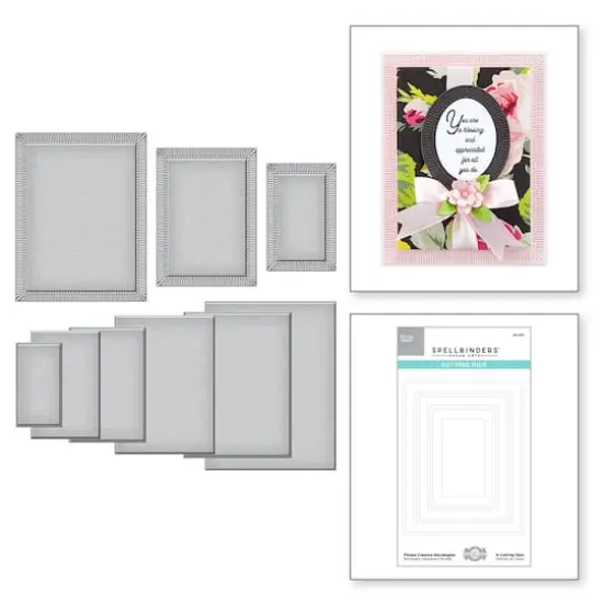 Spellbinders&reg; Becca Feeken Fluted Classics Rectangles Etched Dies {4}