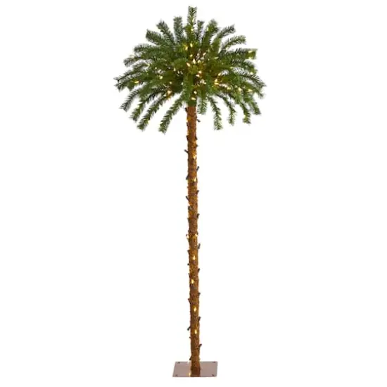 5ft. Pre-Lit Palm Artificial Christmas Tree, Warm White LED Lights {1}