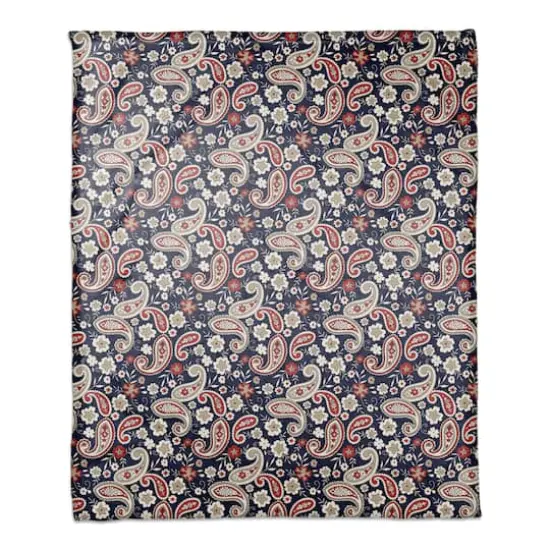 Patriotic Paisley Coral Fleece Blanket {1}