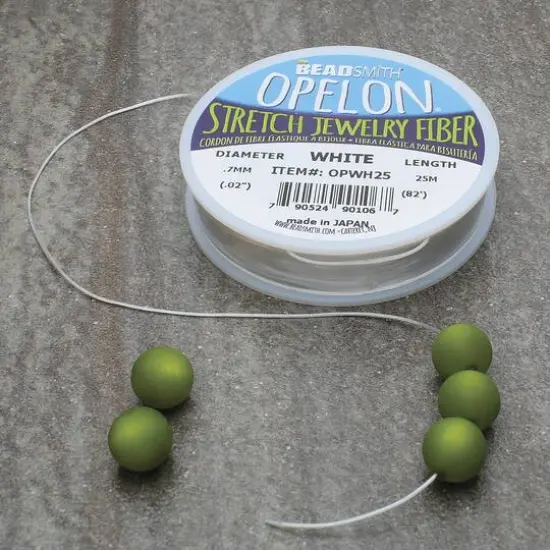 The Beadsmith&reg; Opelon&reg; 0.7mm White Stretch Jewelry Fiber, 25m {7}