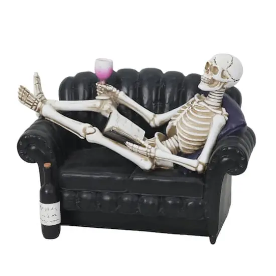 8.75" Skeleton Lounging with Drink Tabletop D&eacute;cor by Ashland&reg; {1}