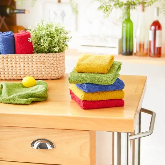DII&reg; Assorted Primary Bar Mop Dishtowel & Dishcloth (Set of 8) {7}
