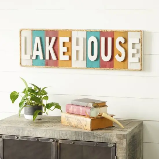 Lakehouse Wood Sign Wall Decor {9}