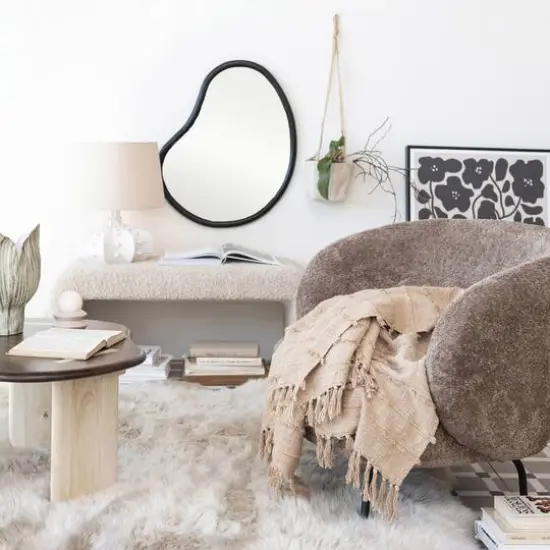 Hello Honey&reg; 18.5" White Stoneware Hobnail Fluted Table Lamp with Linen Shade & Inline Switch {4}