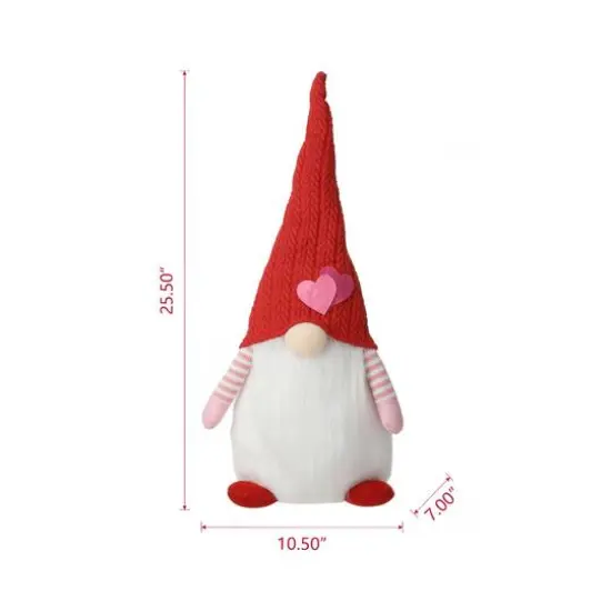 Glitzhome&reg; 25.5" Valentine's Standing Fabric Gnome D&eacute;cor {9}