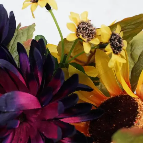 20"Sunflower & Mum Summer Wreath {4}