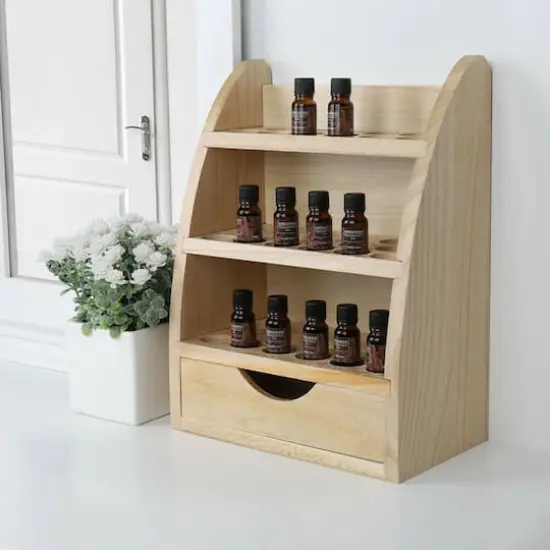 NEX&trade; 15" Essential Oils 45-Slot Storage Rack Brown {8}