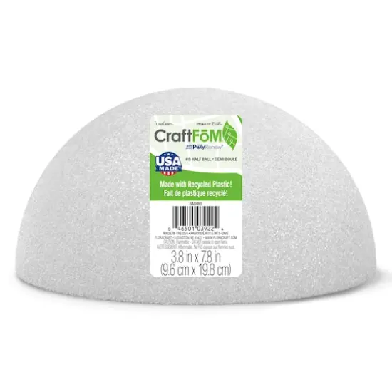 FloraCraft&reg; CraftFōM 8" Half Ball White {3}
