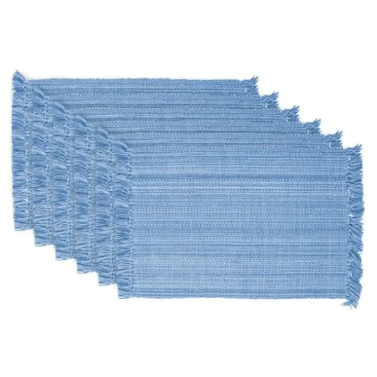 DII&reg; Variegated Light Blue Fringe Placemats, 6ct. {1}