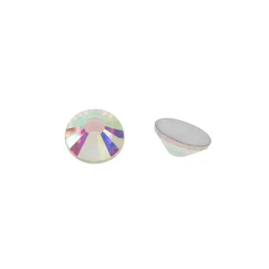 SS38 Clear Aurora Borealis Round Flatback Glass Rhinestones, 432ct. by Bead Leading&trade; {3}
