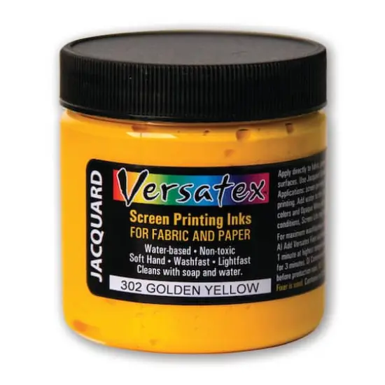 Jacquard Versatex Screen Printing Ink, 4oz. 302 Golden Yellow {1}