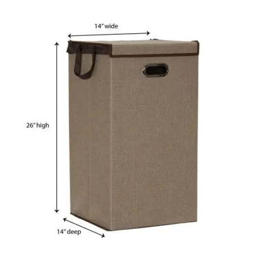 Household Essentials 26" Laundry Hamper with Lid Beige {5}