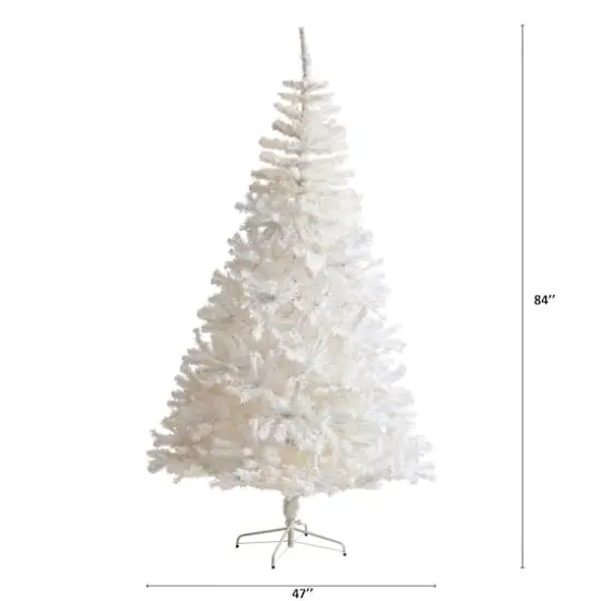 7ft. Unlit White Artificial Christmas Tree {3}